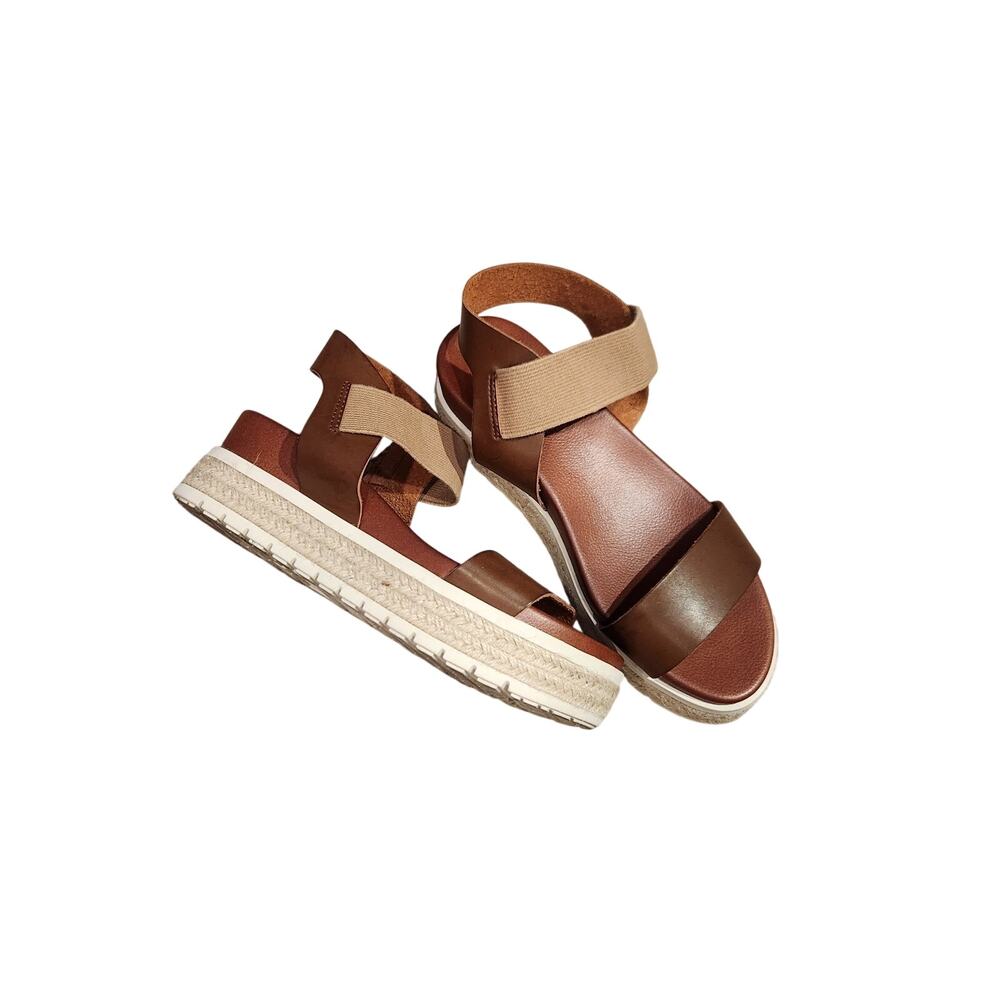 MIA Brown and Tan Platform Sandals